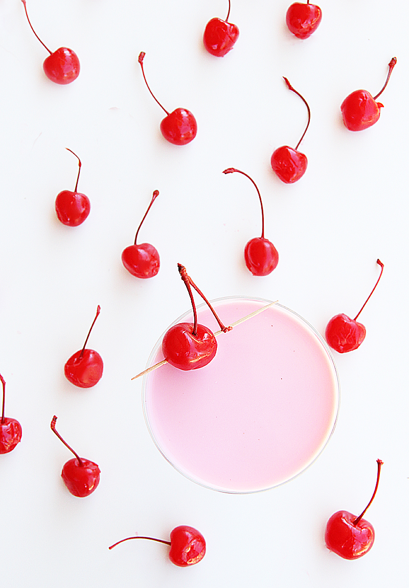 pink lady cherry cocktail