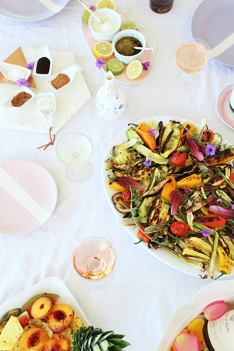 grilled vegetable platter with wine pairings