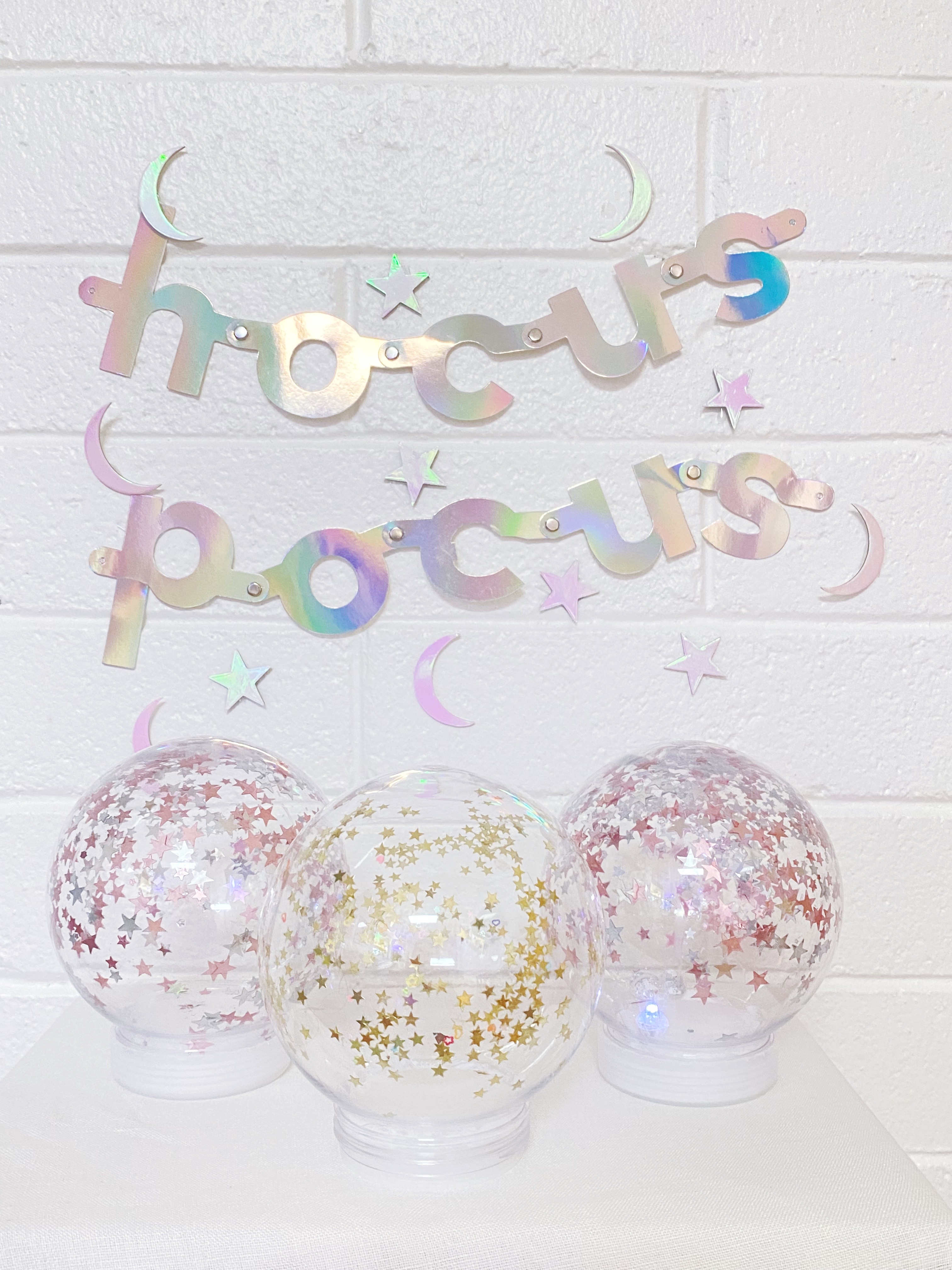 diy magic crystal ball with hocus pocus sign
